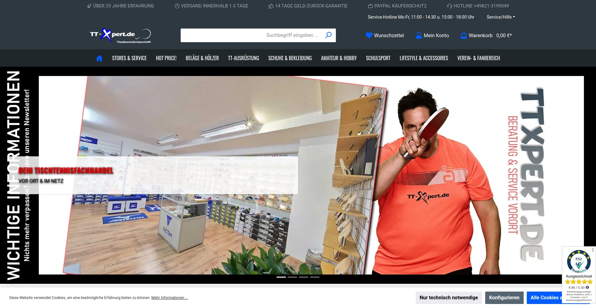 Website screenshot of Tt-xpert.de