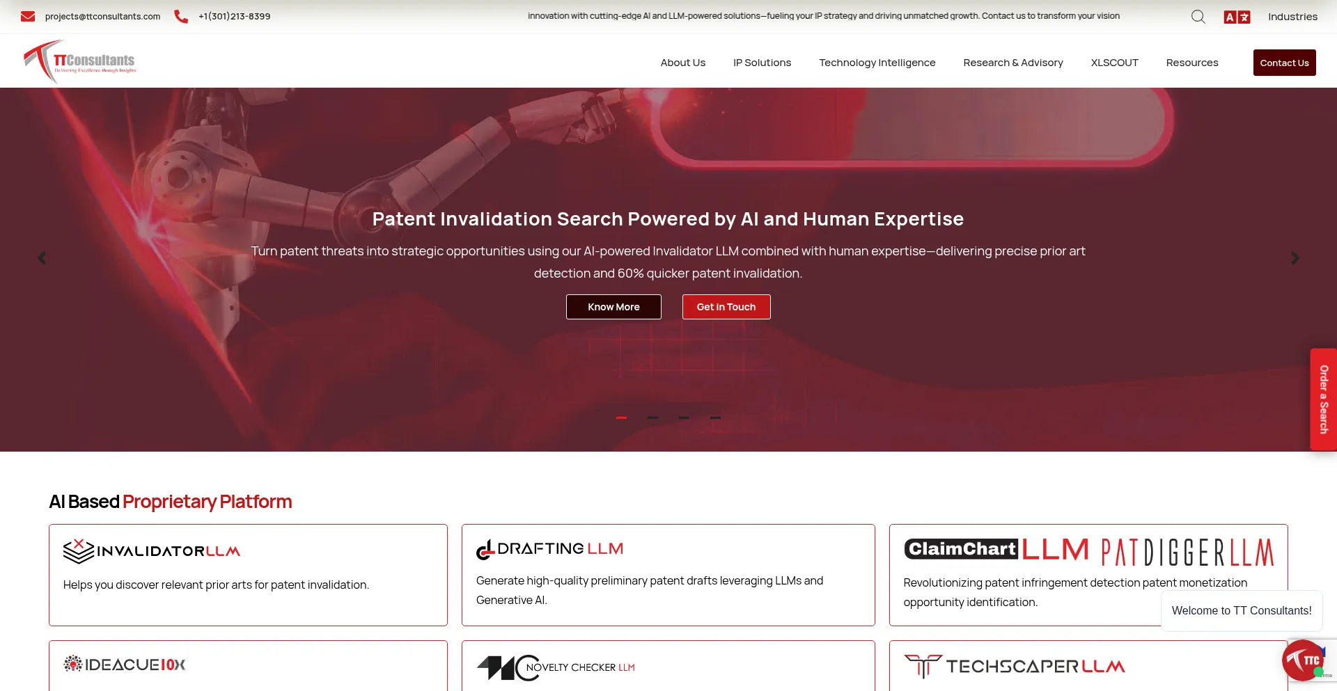 Website screenshot of Ttconsultants.com