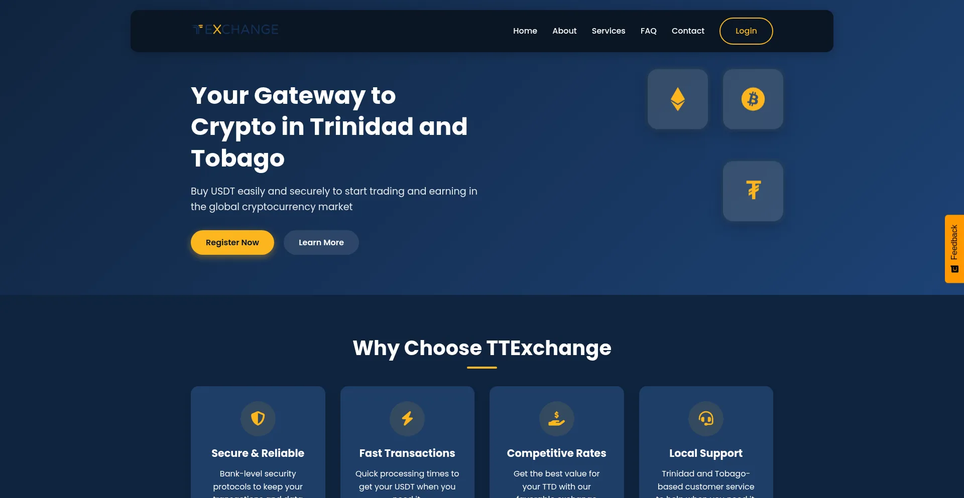 Website screenshot of Ttexchange.io