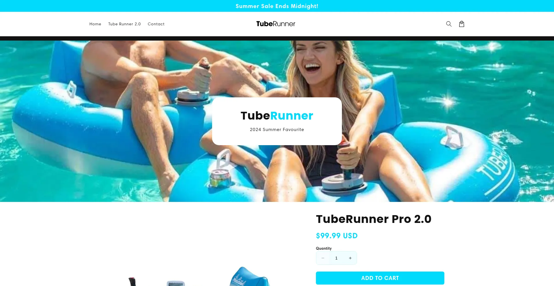 Website screenshot of Tuberunnerpro.com
