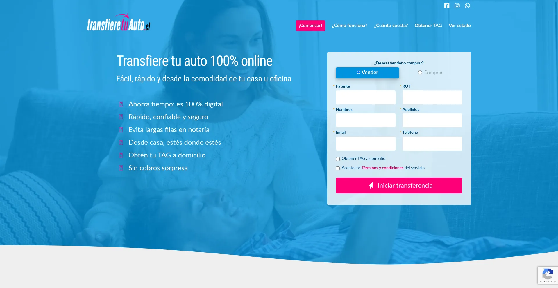 Website screenshot of Tucreditoonline.cl