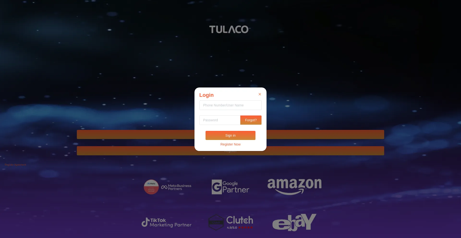 Website screenshot of Tulawork.fun