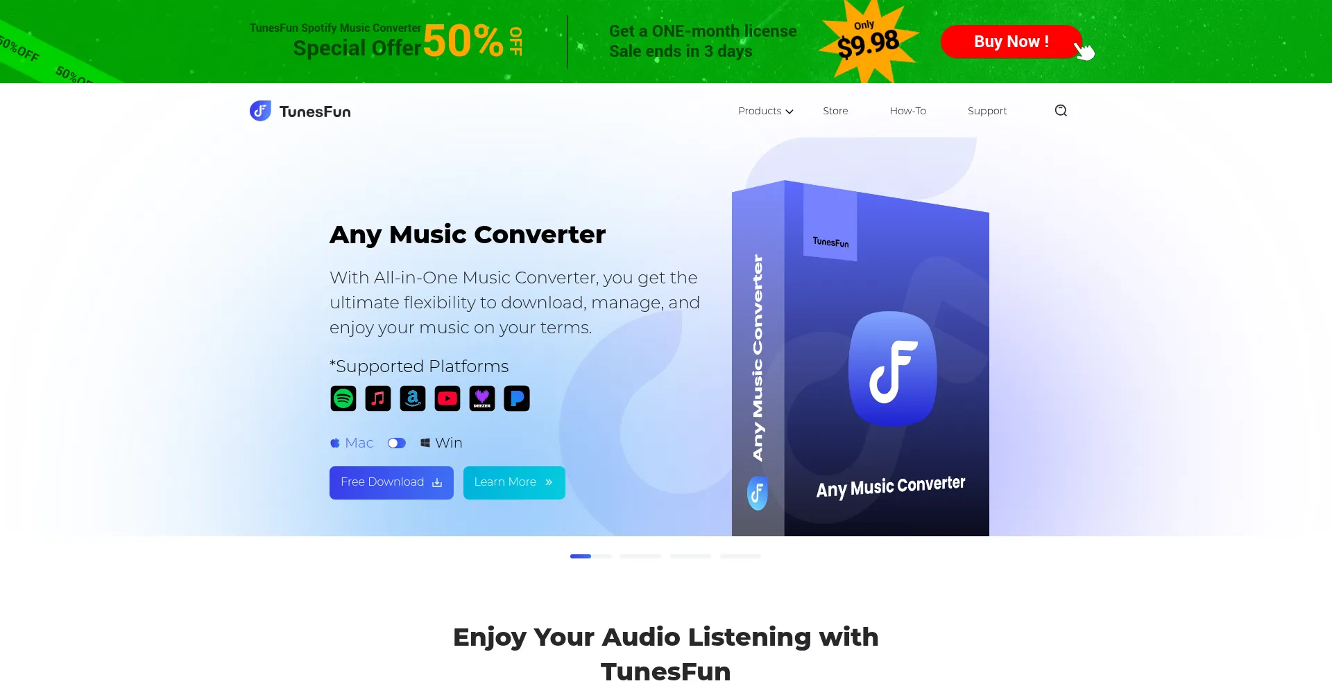 Website screenshot of Tunesfun.com