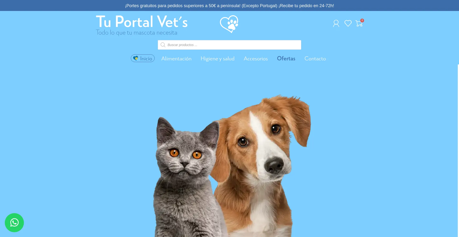 Website screenshot of Tuportalvets.com