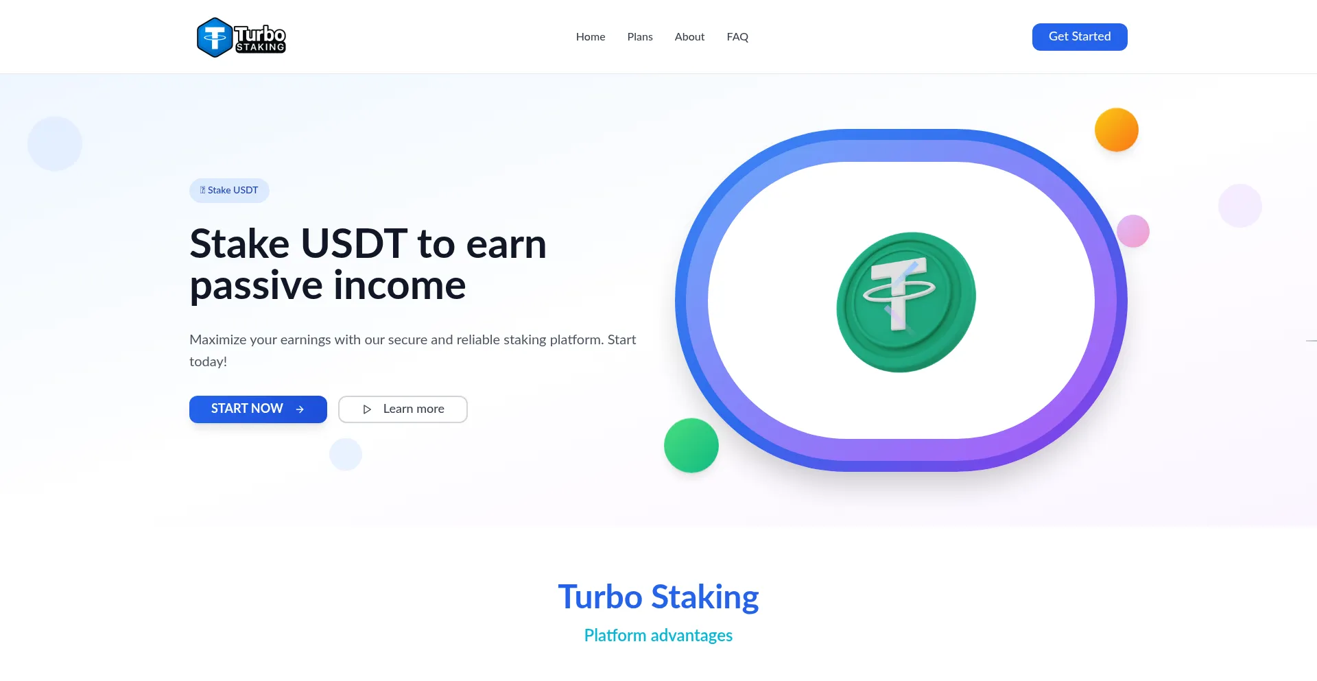 Website screenshot of Turbostaking.online