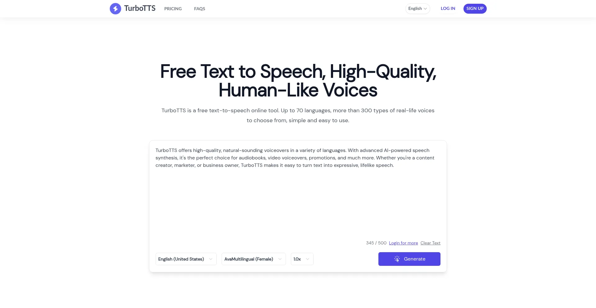 Website screenshot of Turbotts.com