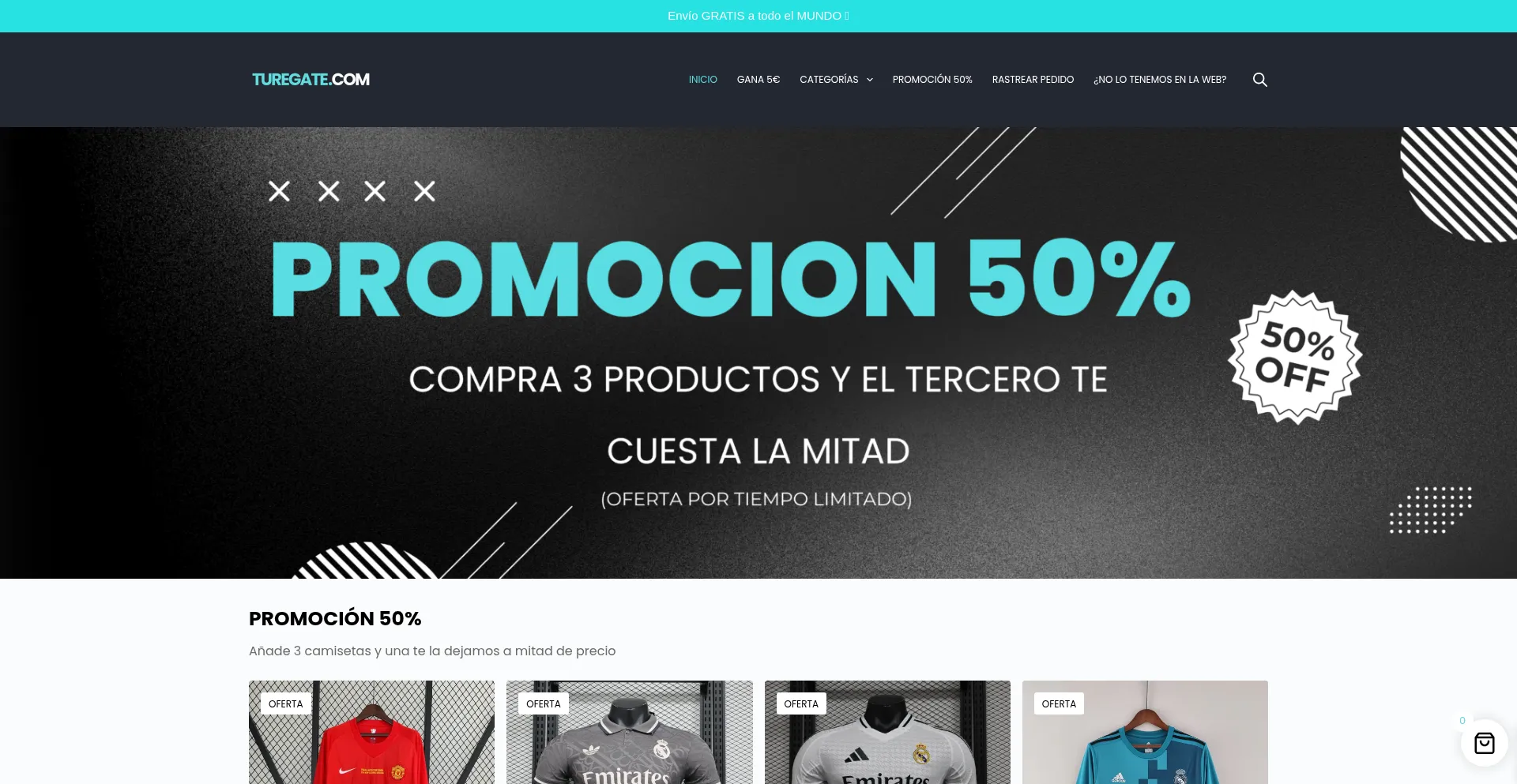 Website screenshot of Turegate.com