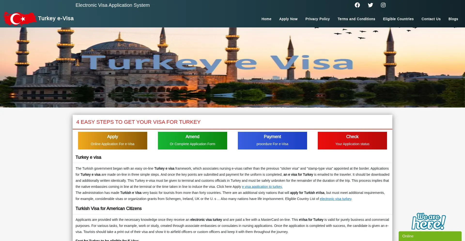 Website screenshot of Turkey-evisa-gov.org