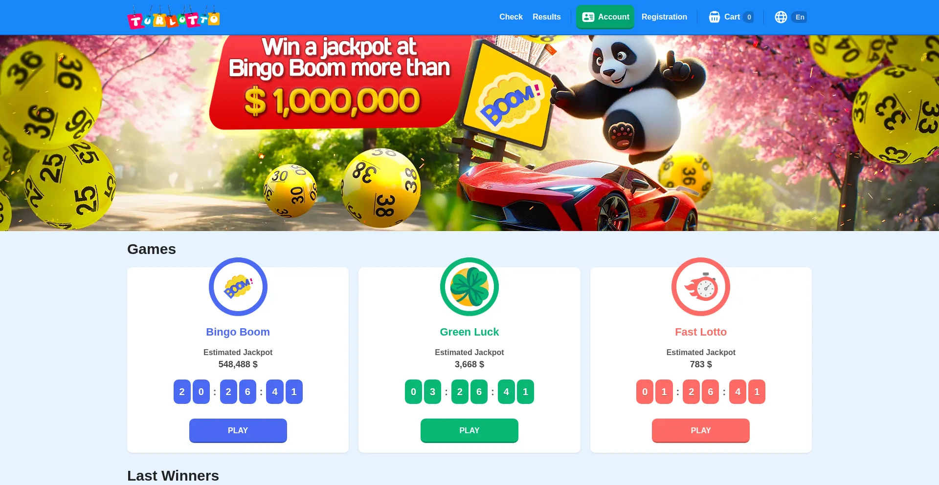 Website screenshot of Turlotto.com