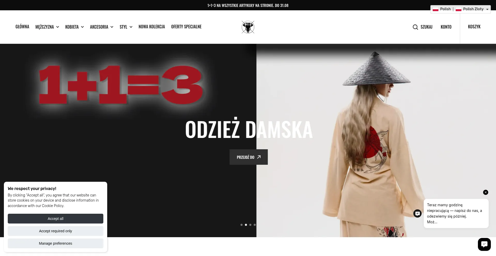 Website screenshot of Turwear.eu