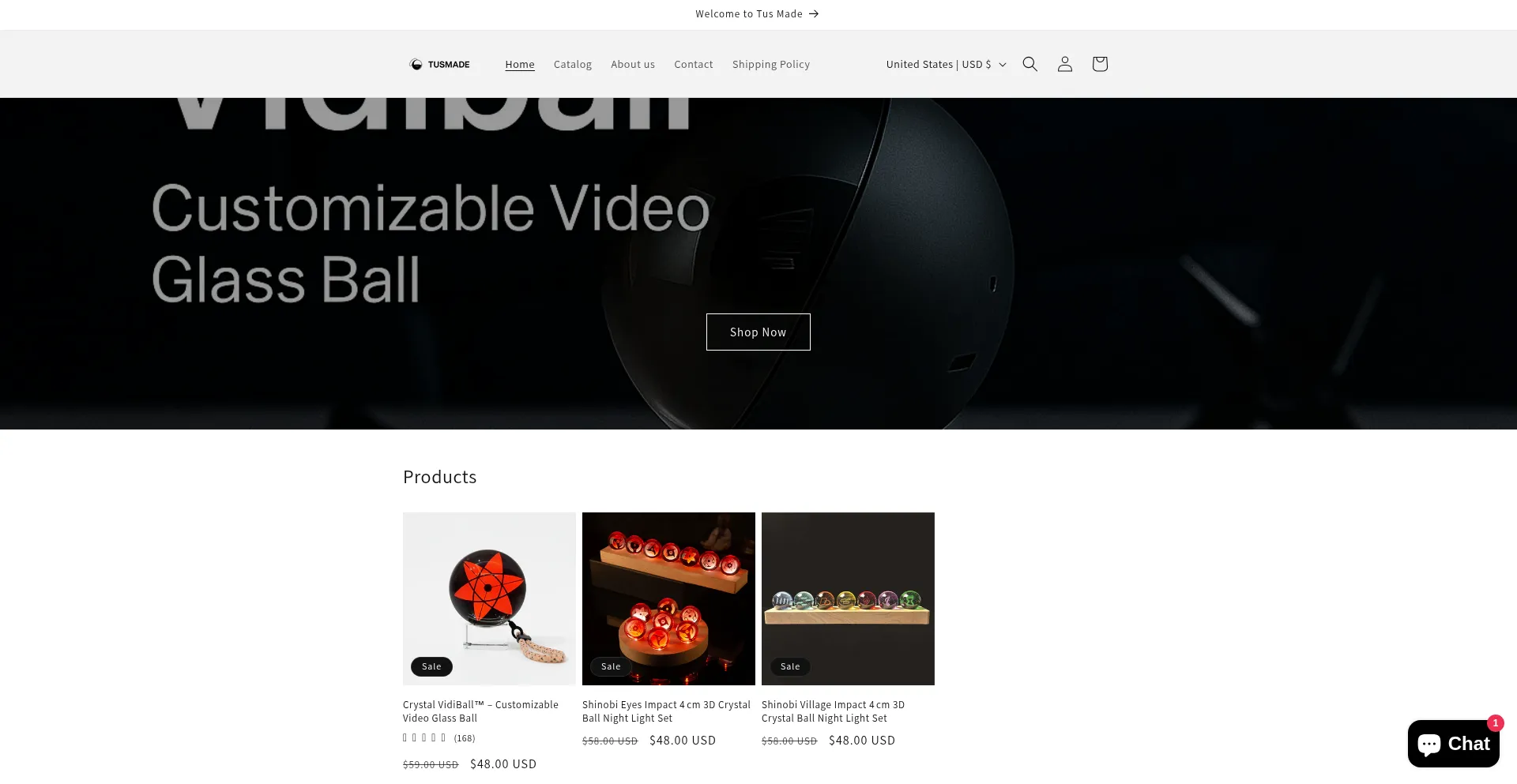 Website screenshot of Tusmade.com