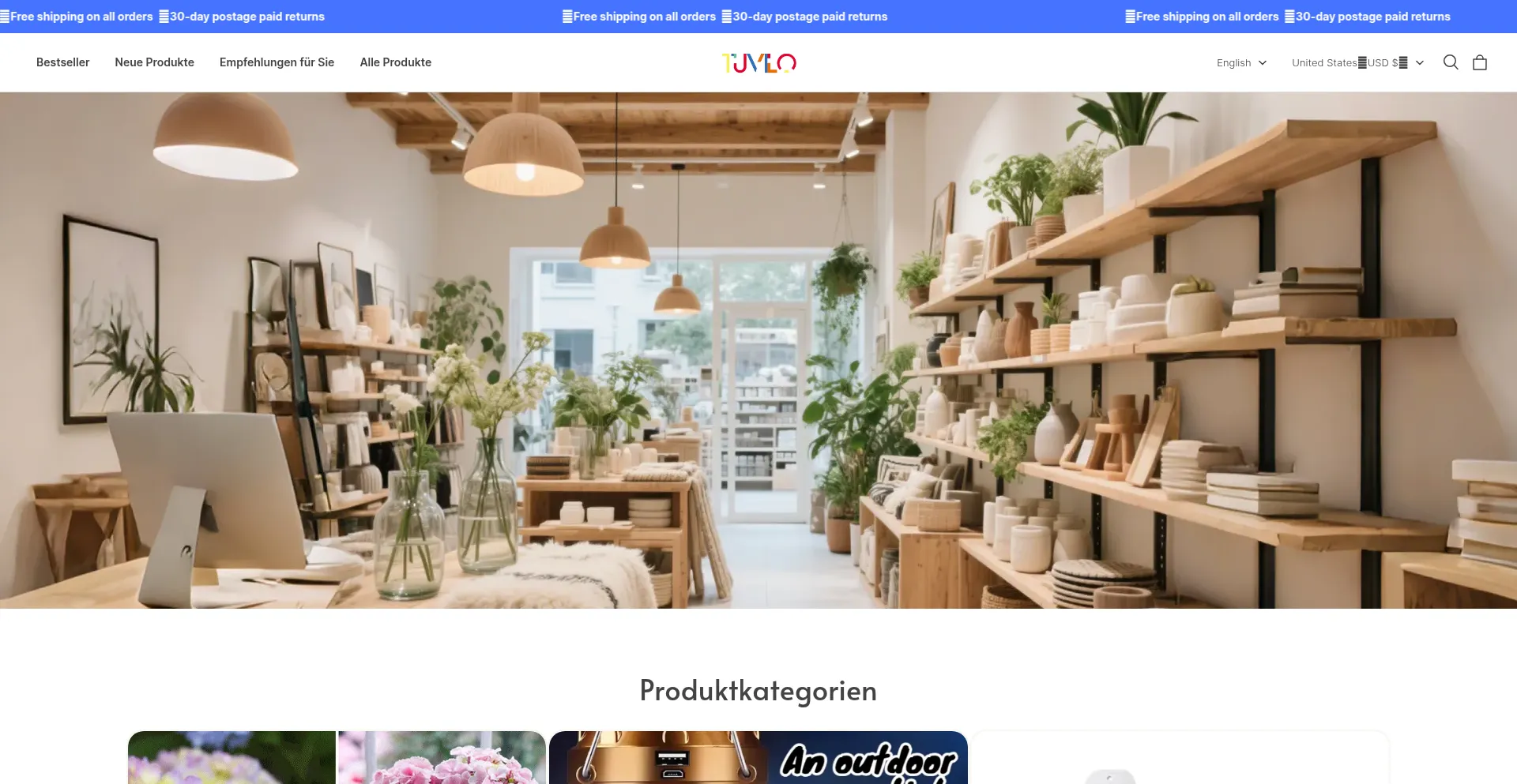Website screenshot of Tuvilo.com