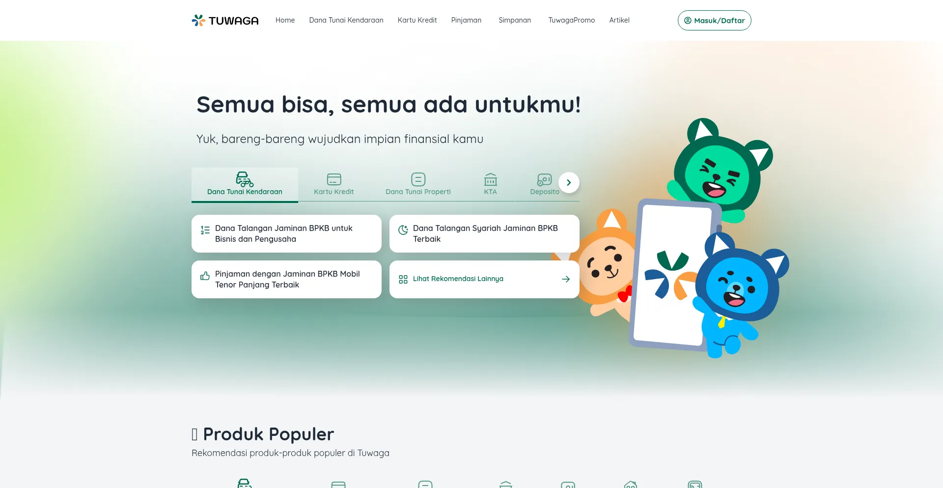 Website screenshot of Tuwaga.id