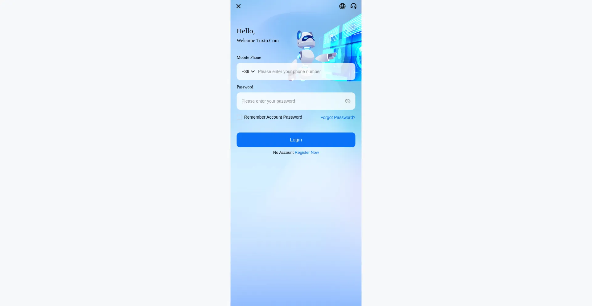 Website screenshot of Tuxto.com