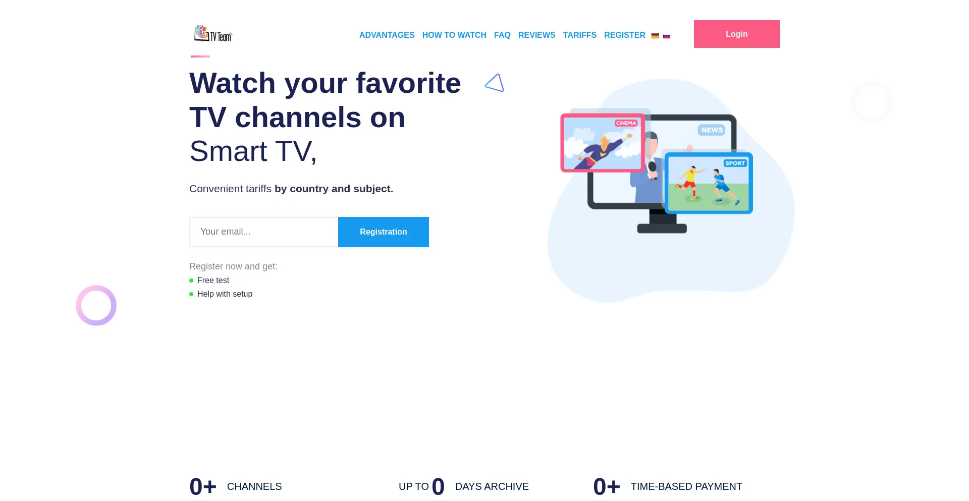 Website screenshot of Tv.team