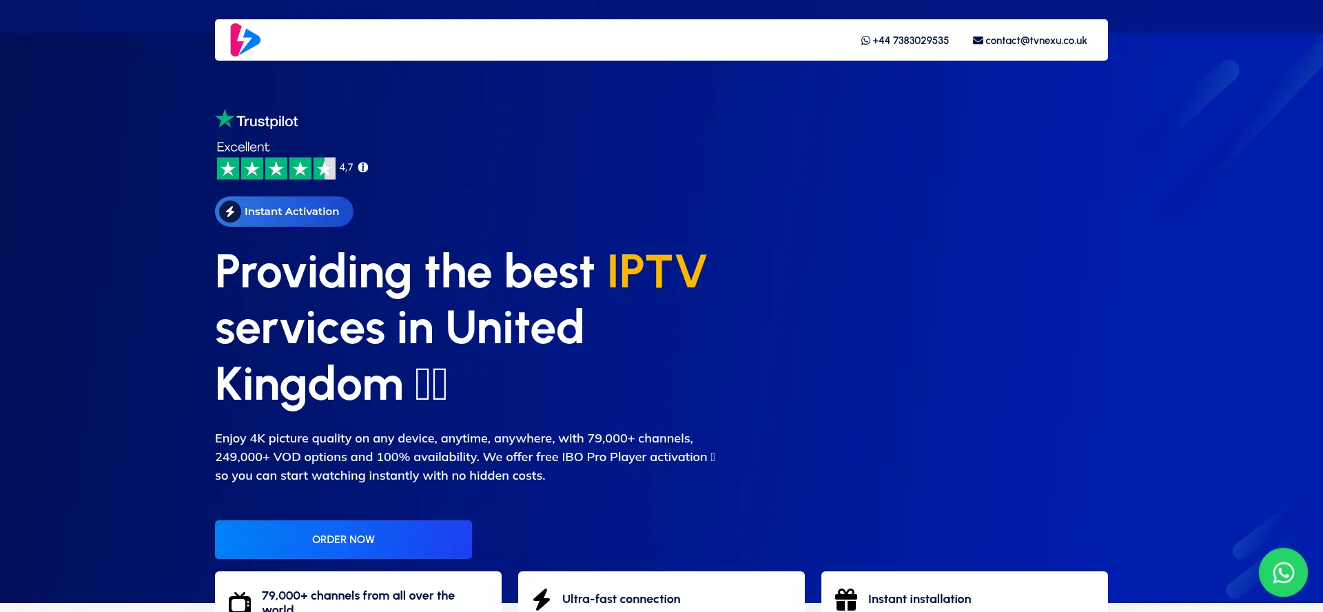 Website screenshot of Tvnexu.co.uk