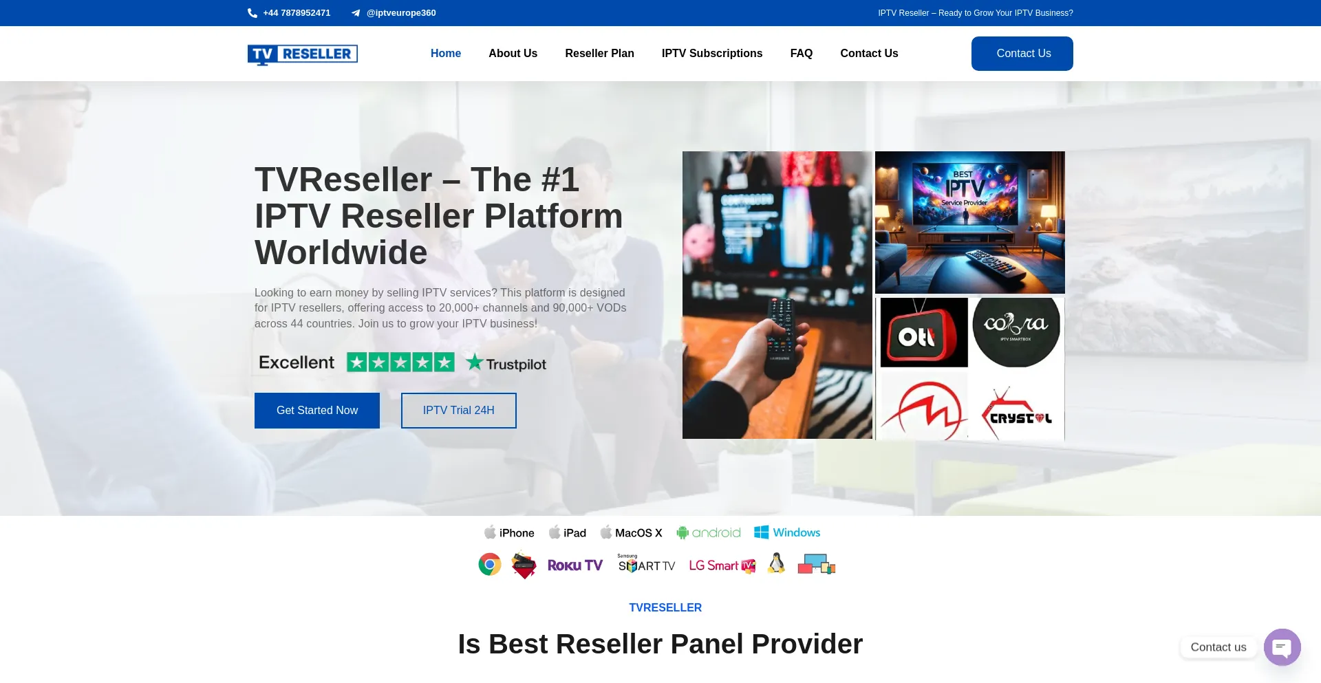 Website screenshot of Tvreseller.net