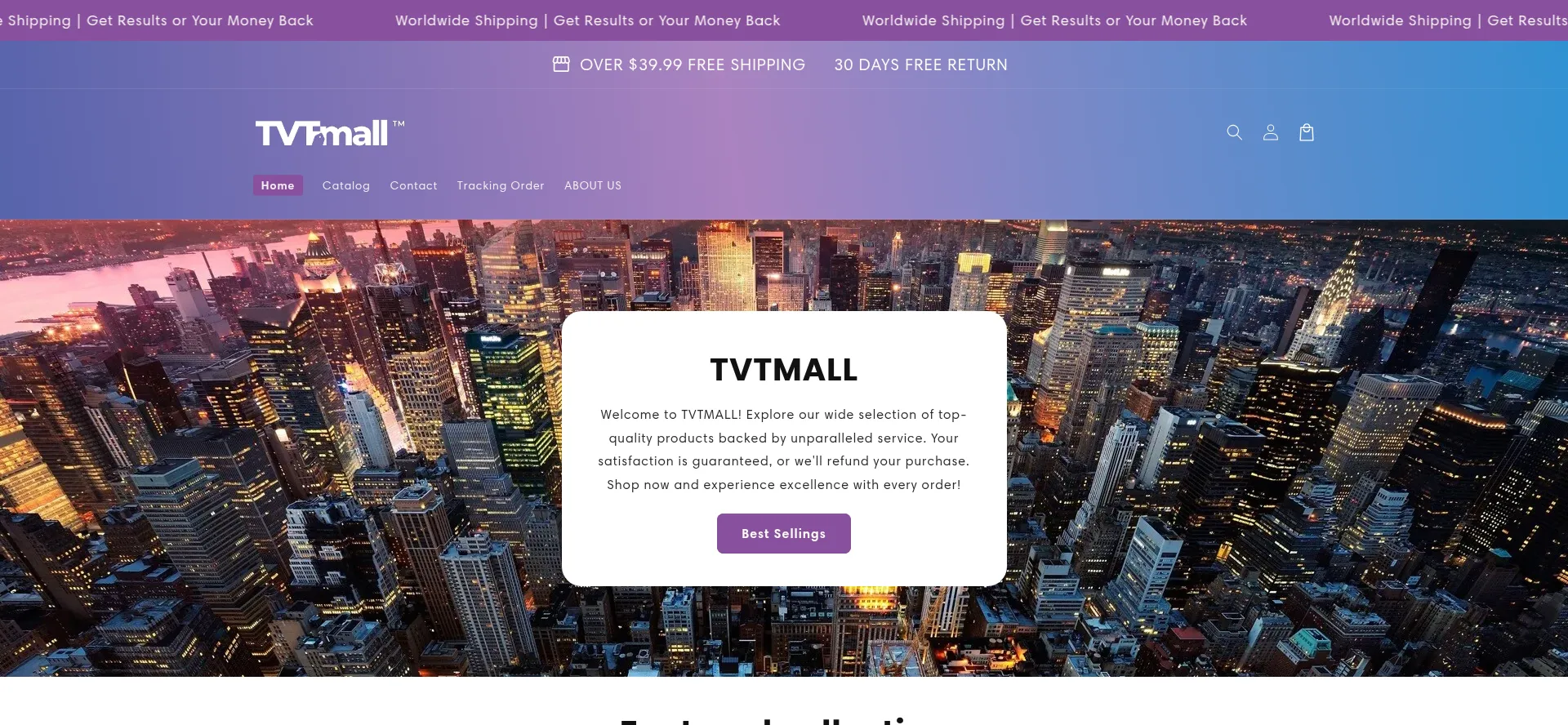 Website screenshot of Tvtmall.com