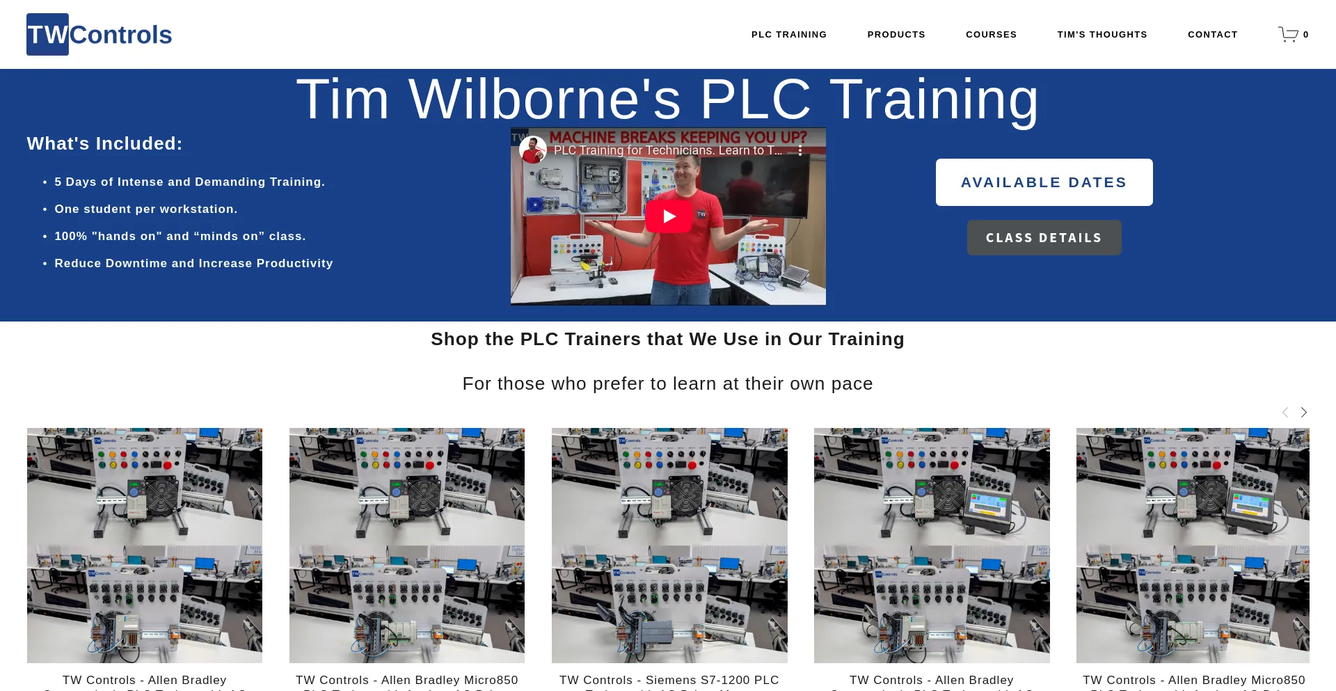 Website screenshot of Twcontrols.com