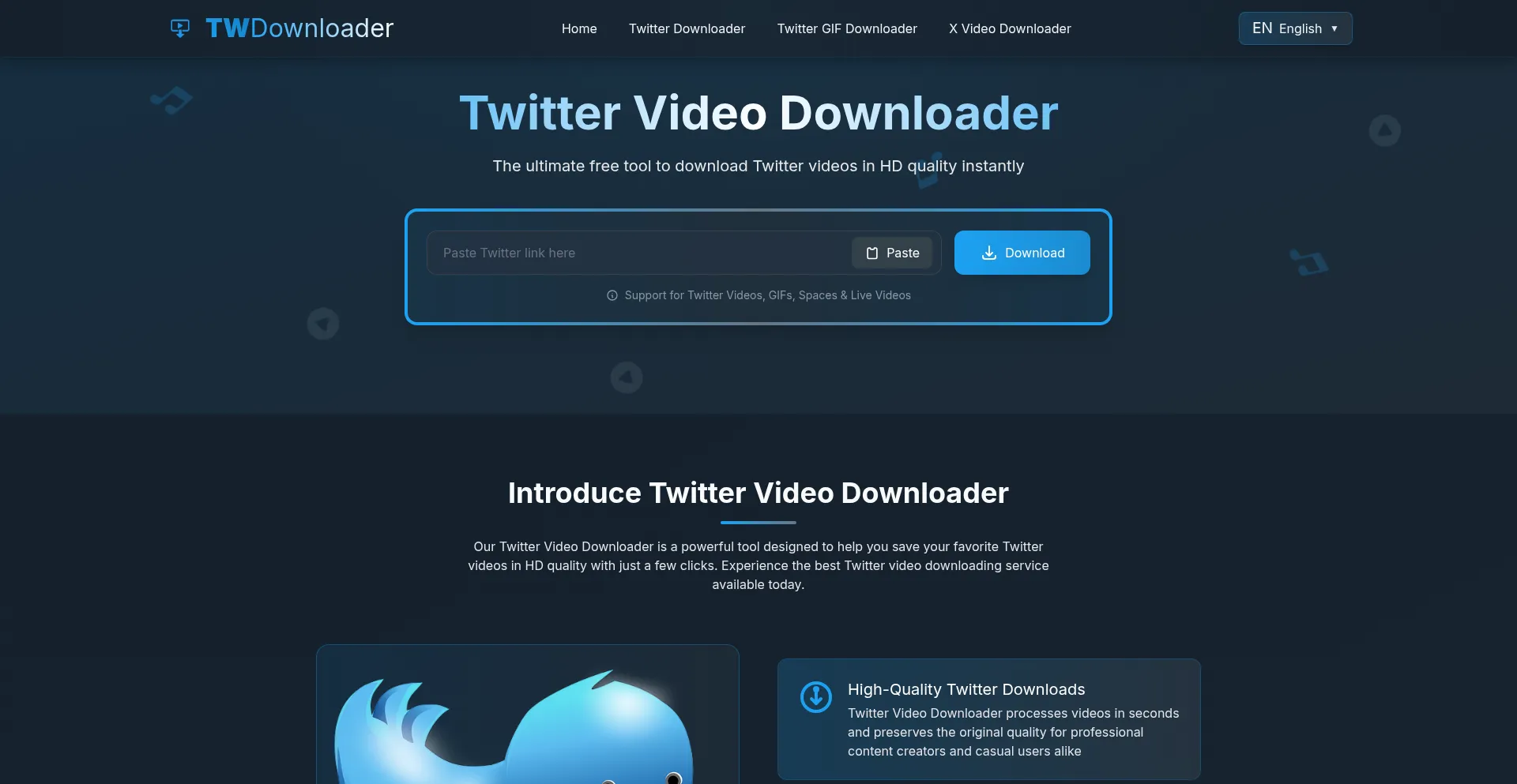 Website screenshot of Twdownloader.org