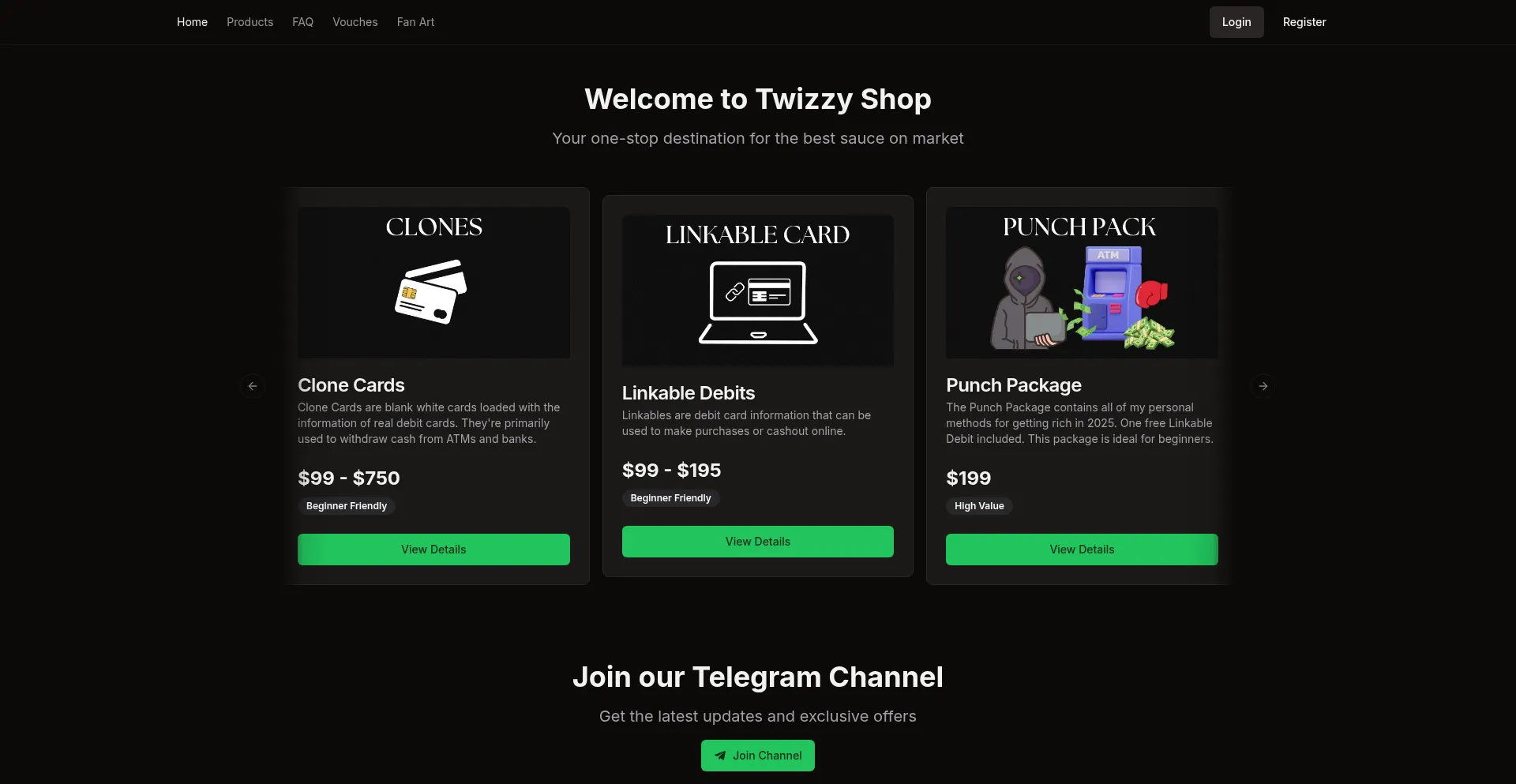 Website screenshot of Twizzy.me