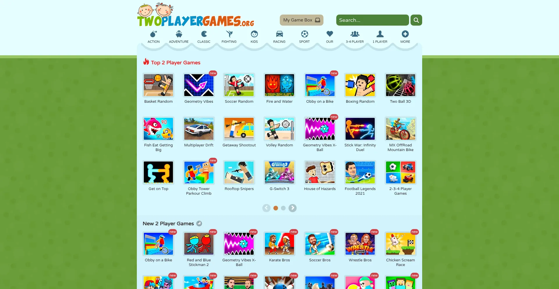 Website screenshot of Twoplayergames.org