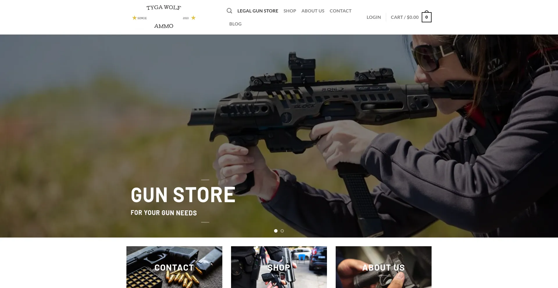 Website screenshot of Tygawolfammo.com