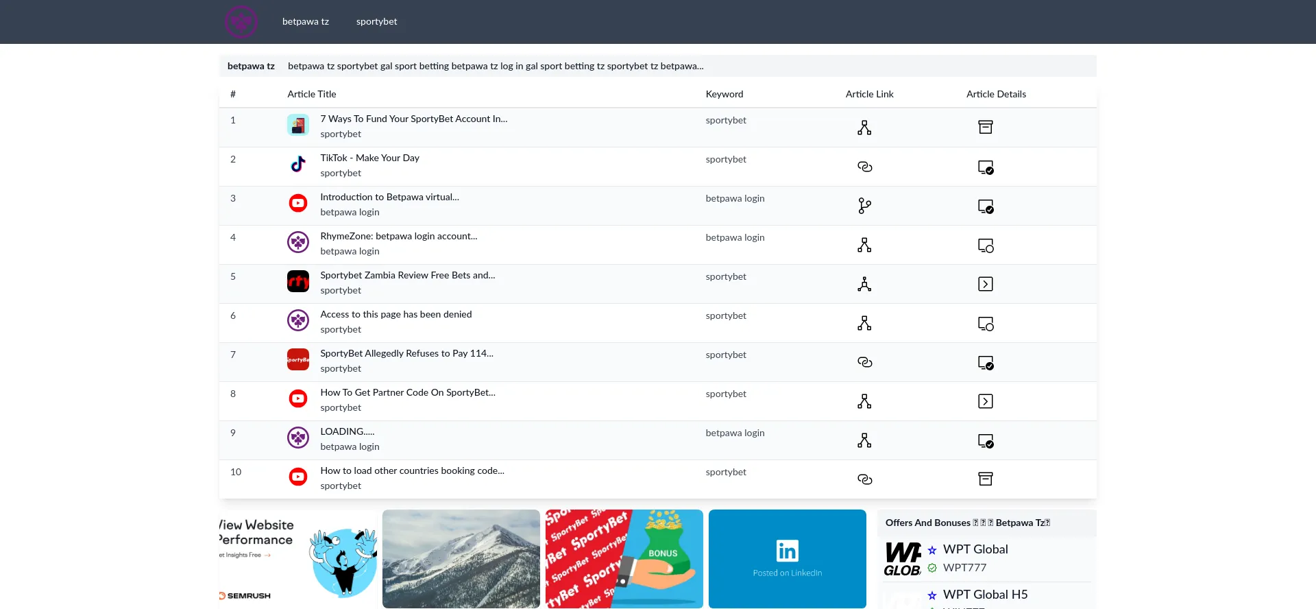 Website screenshot of Tz.beticu.com