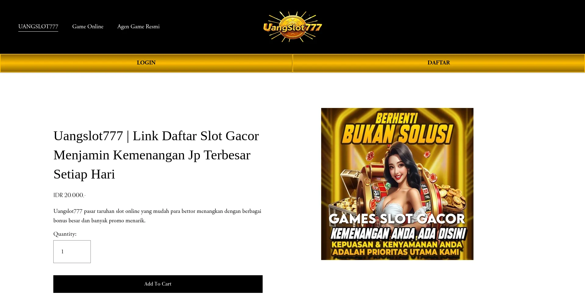 Website screenshot of Uangslot777.com