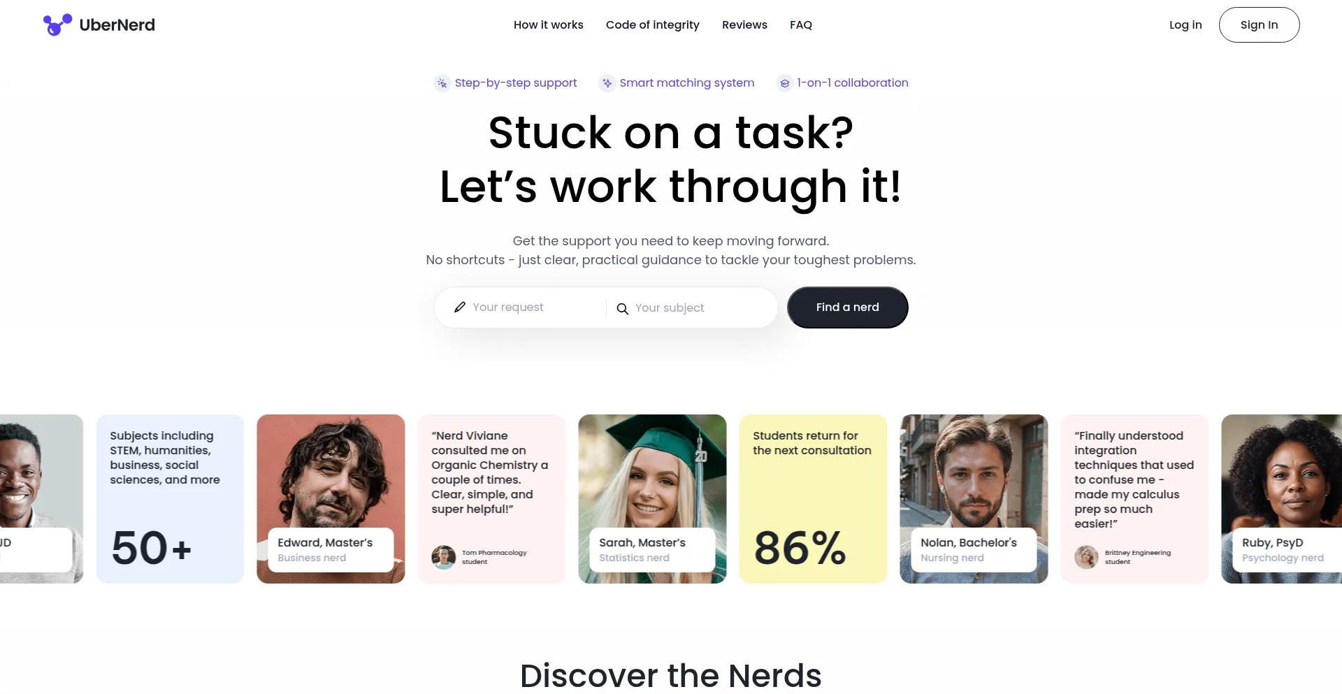 Website screenshot of Ubernerd.co