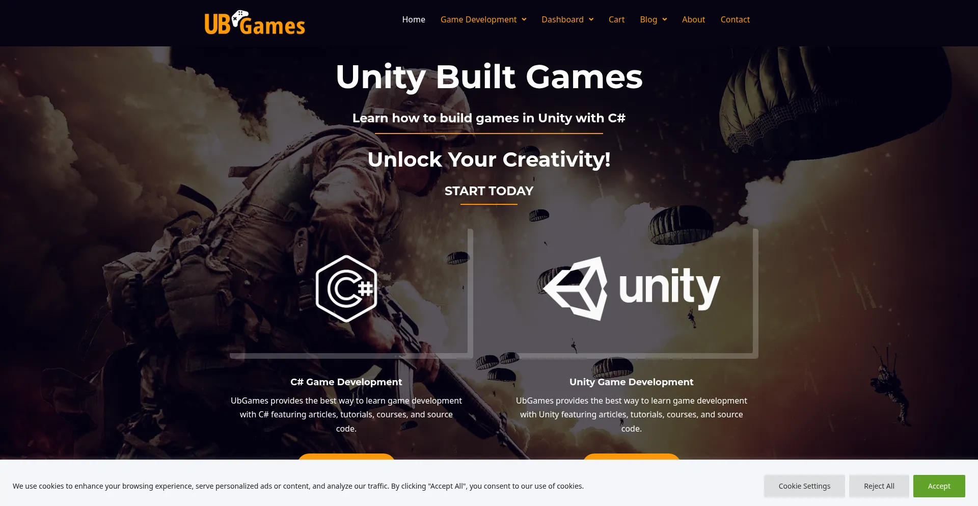 Website screenshot of Ubgames.com