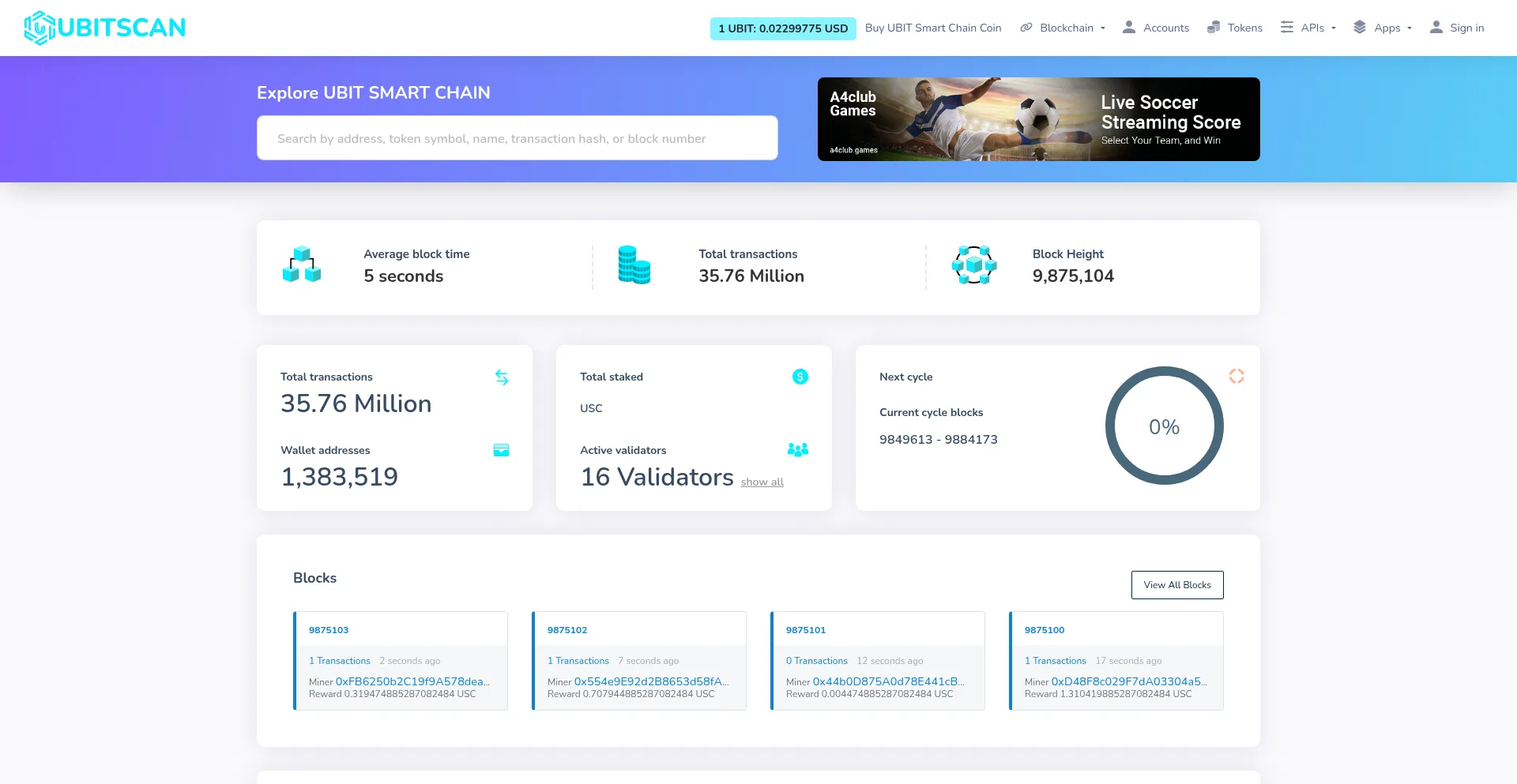 Ubitscan.io Screenshot