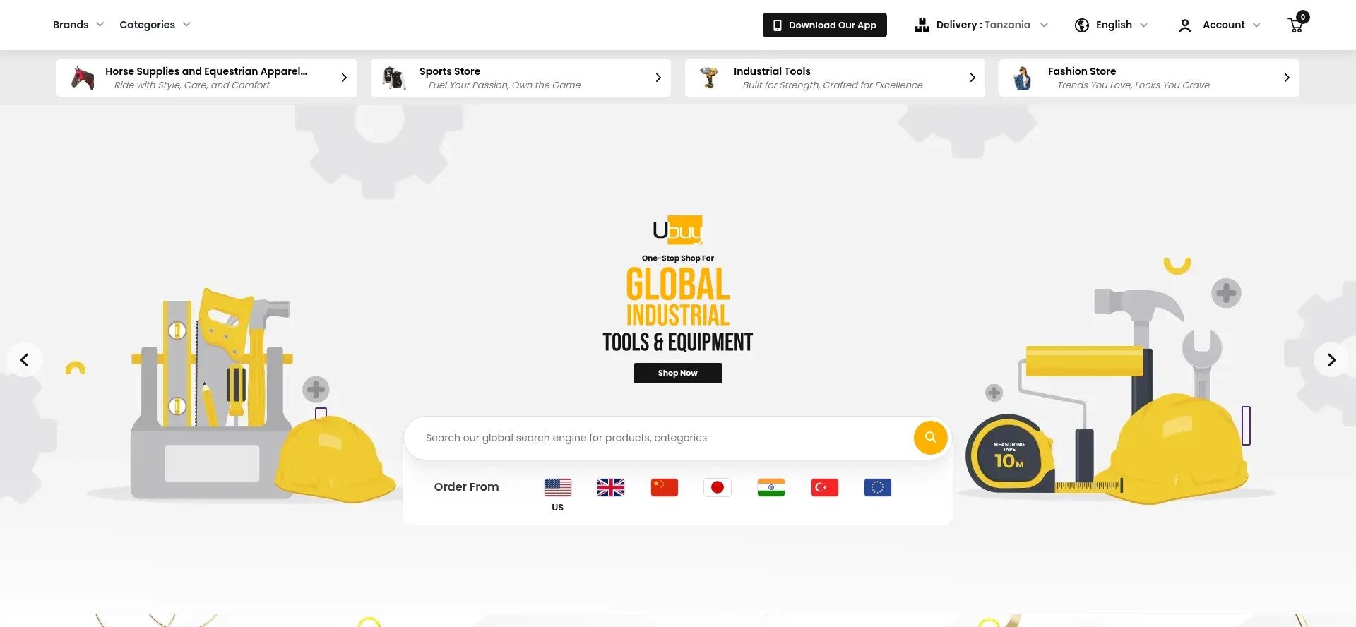 Website screenshot of Ubuy.co.tz