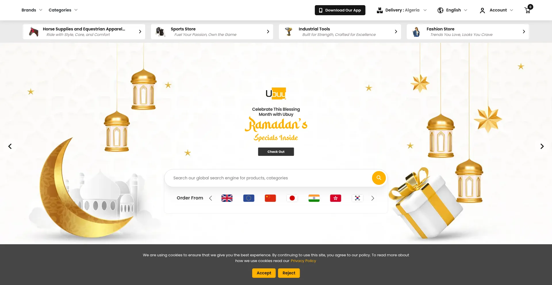 Website screenshot of Ubuy.dz