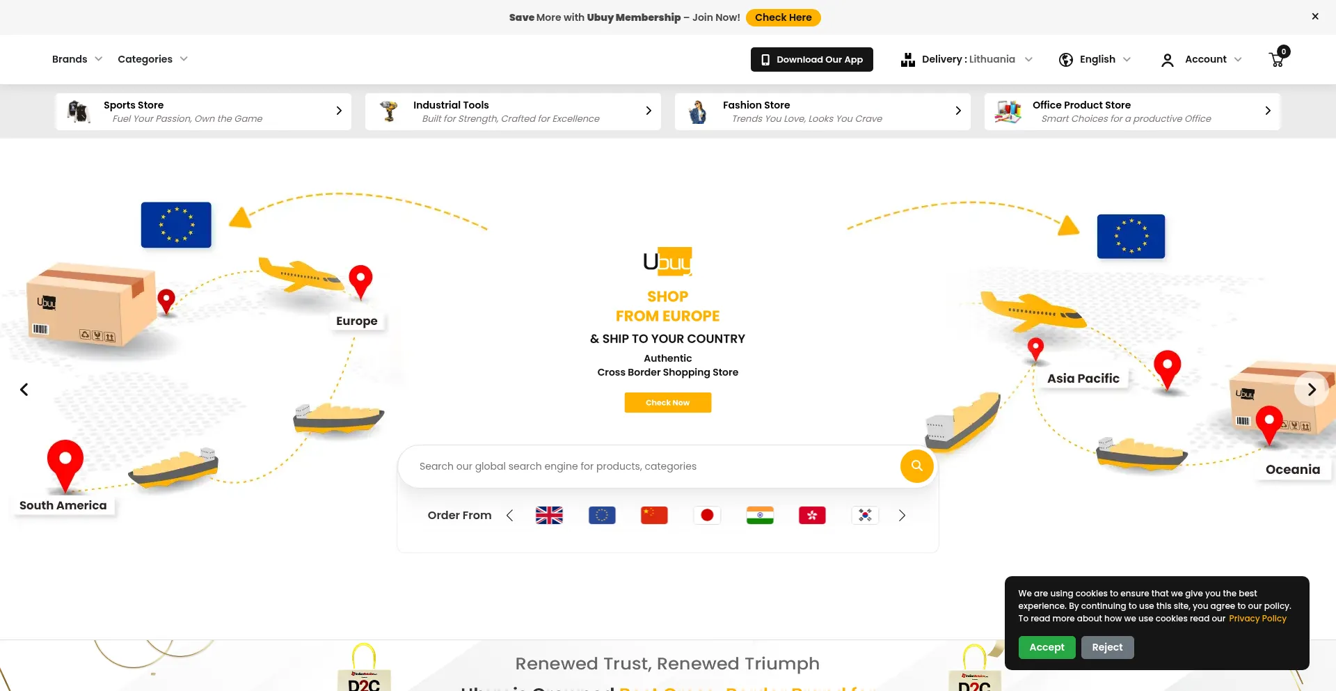 Website screenshot of Ubuy.lt