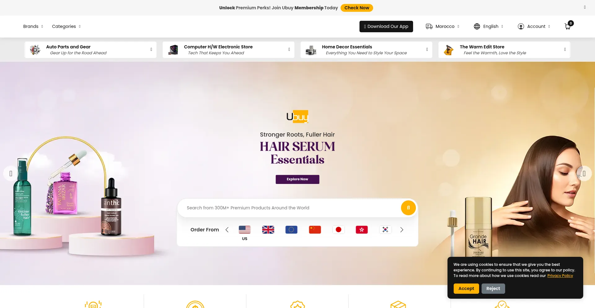 Website screenshot of Ubuy.ma