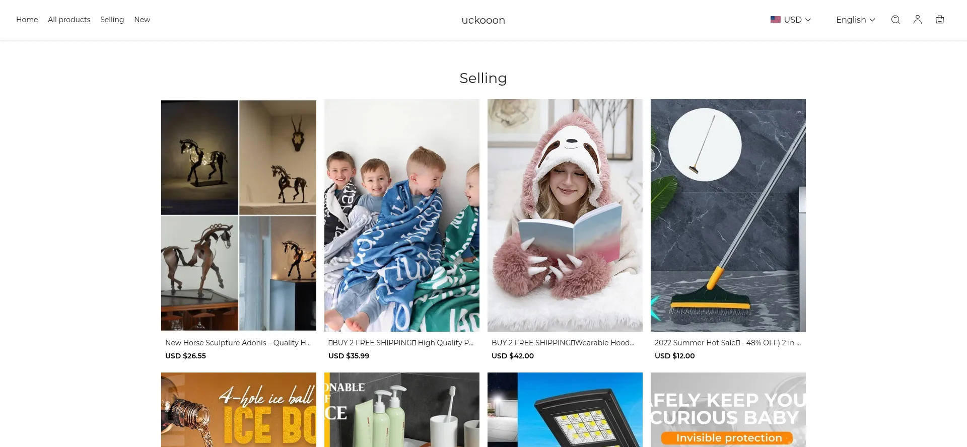 Website screenshot of Uckooon.com