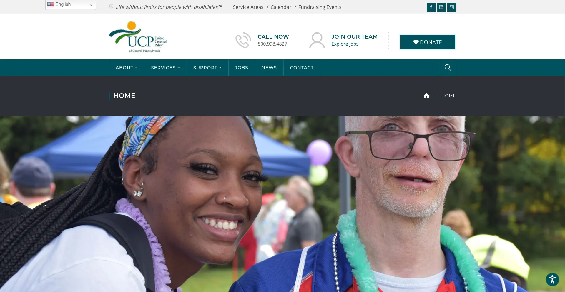 Website screenshot of Ucpcentralpa.org