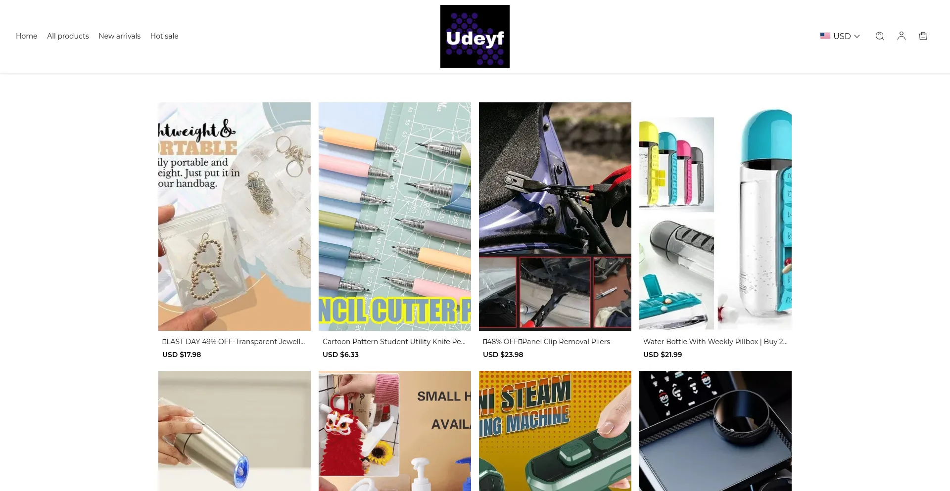 Website screenshot of Udeyf.com