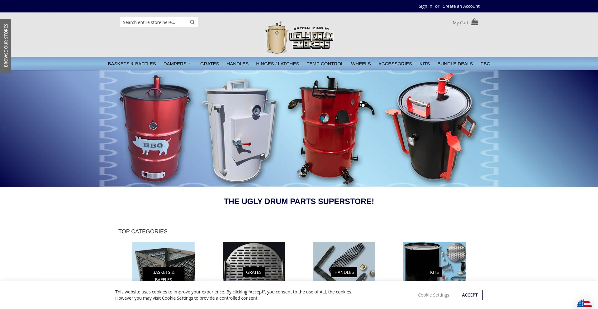 Website screenshot of Udsparts.com