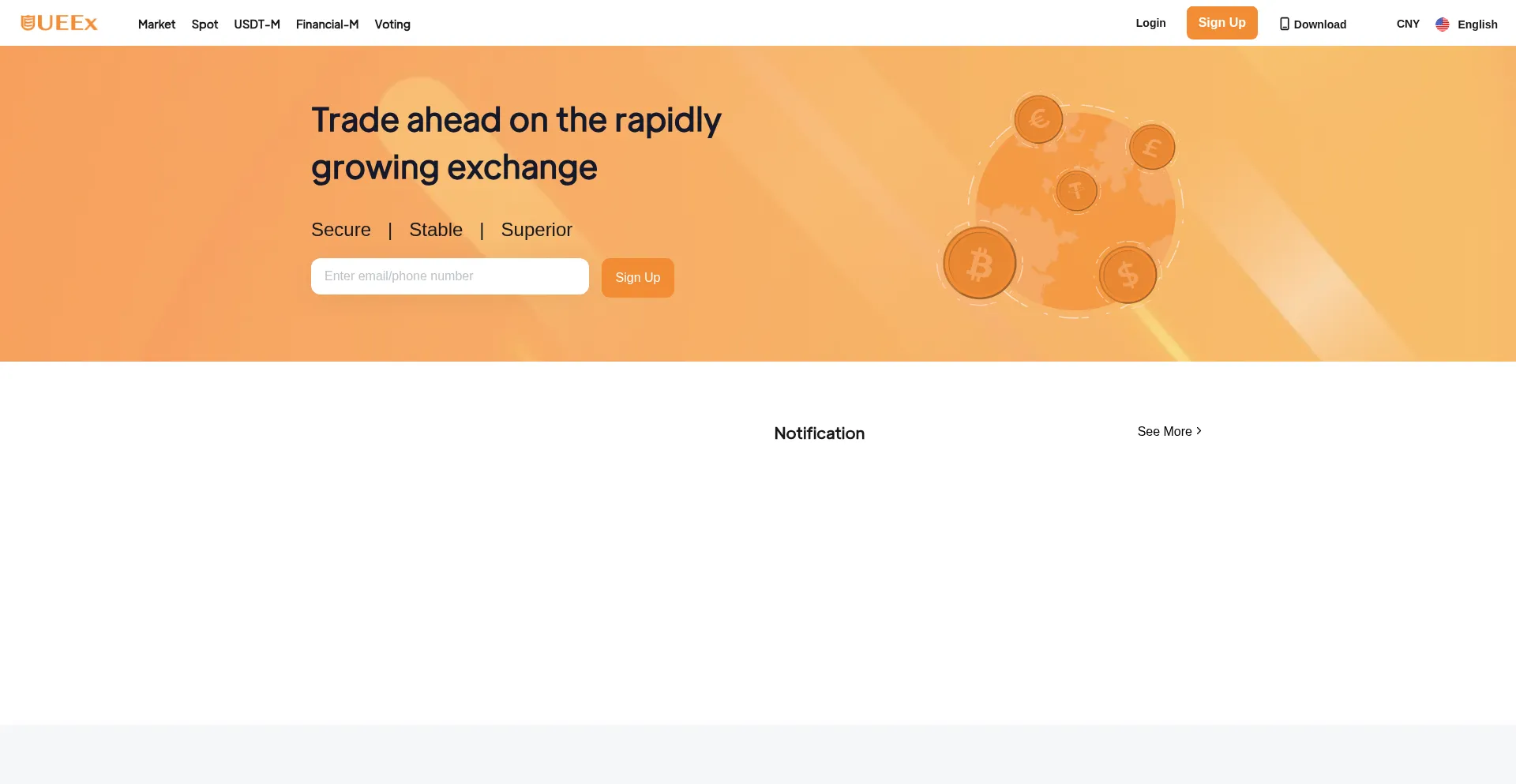 Website screenshot of Ueex.com