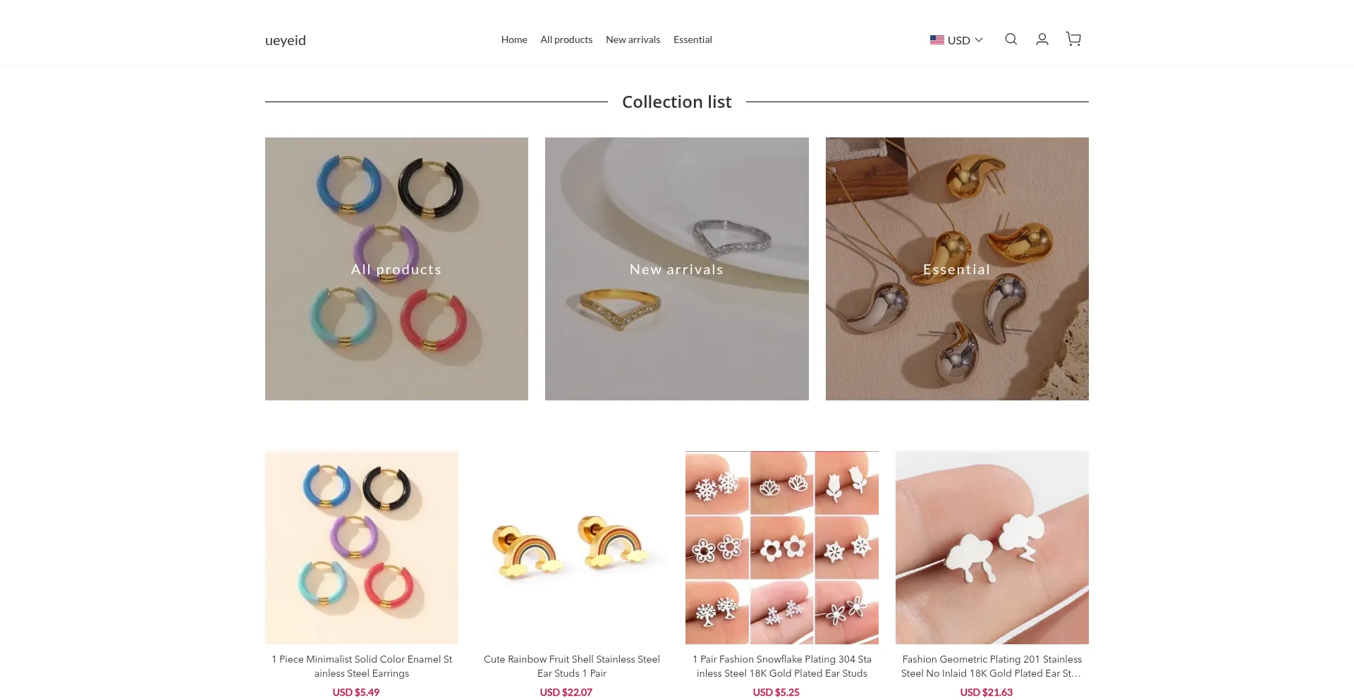 Website screenshot of Ueyeid.com