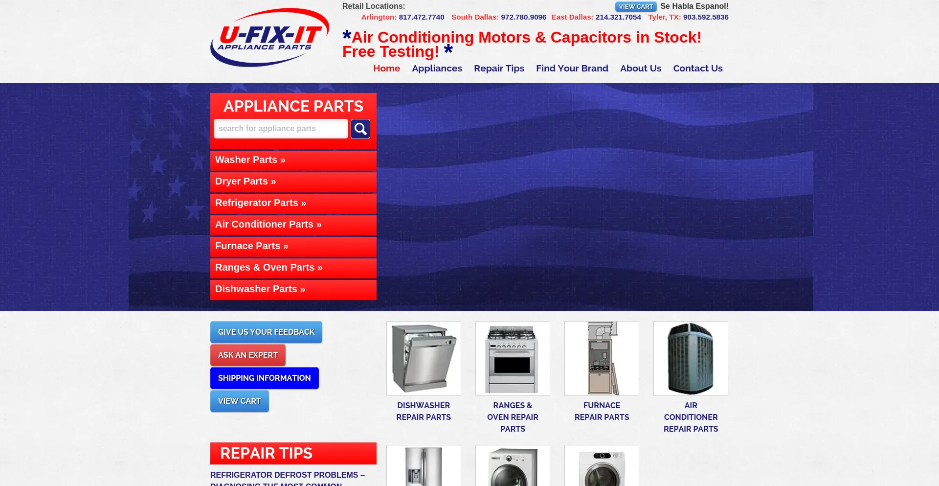 Website screenshot of Ufixit.com