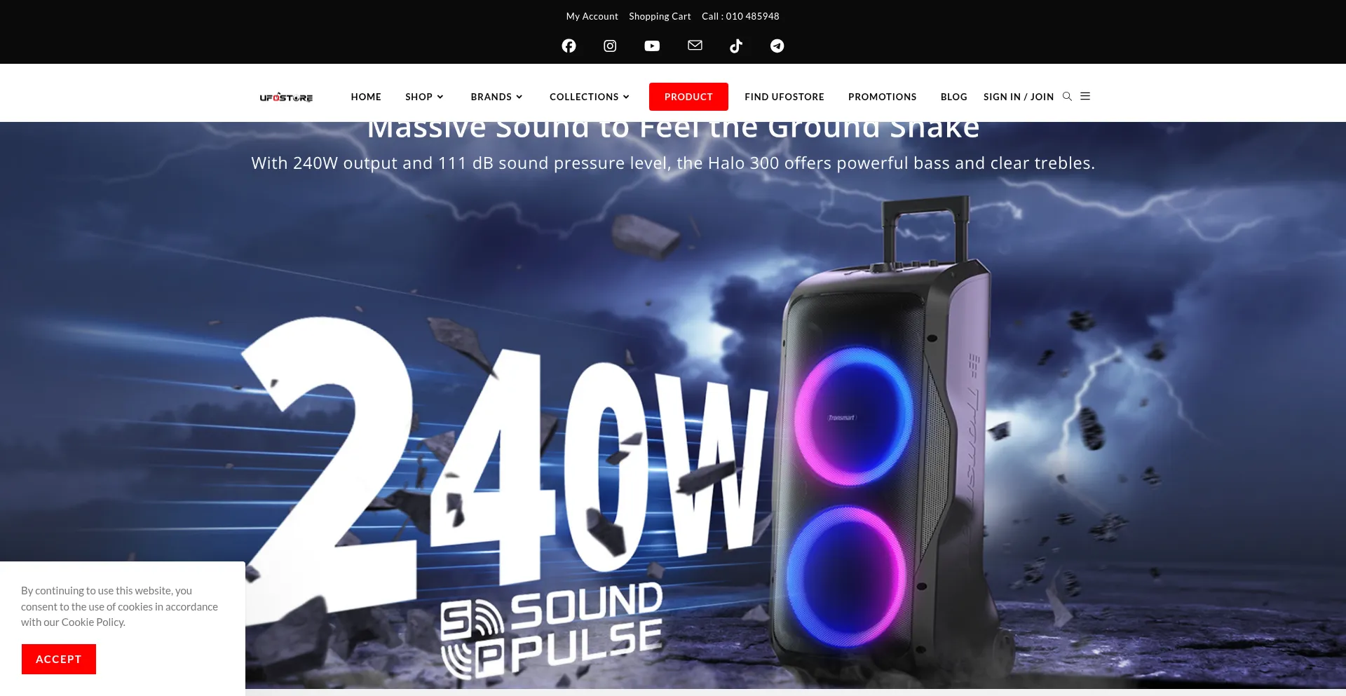 Website screenshot of Ufostorekh.com