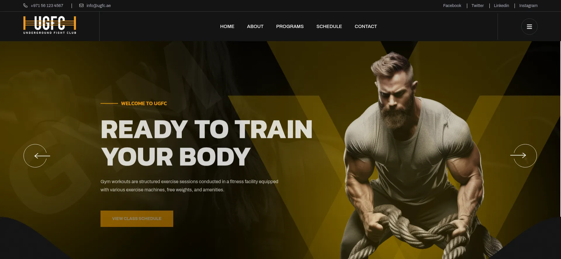 Website screenshot of Ugfc.ae