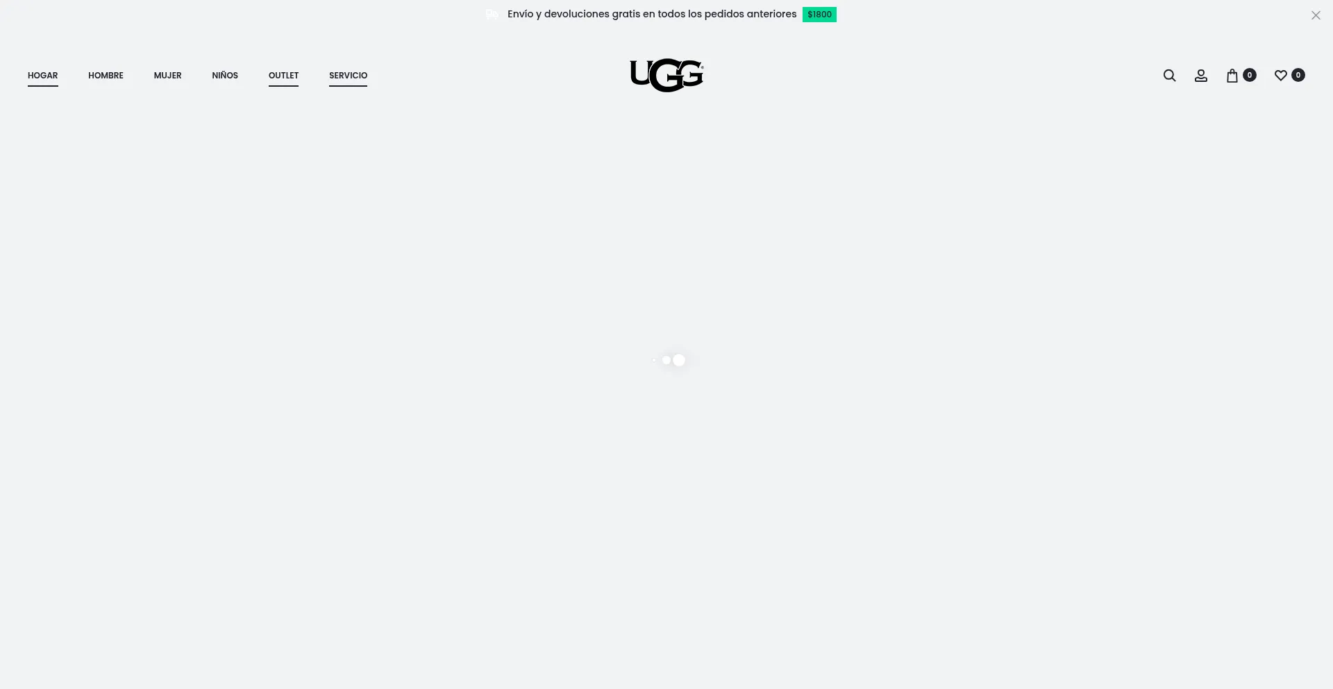 Website screenshot of Uggmexico.com.mx