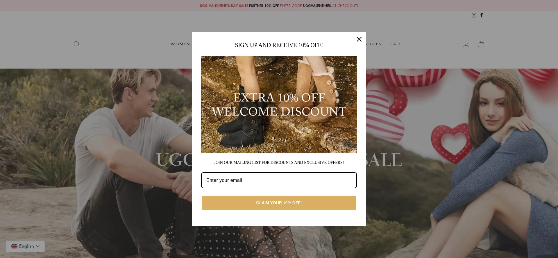Website screenshot of Uggonline.com.au
