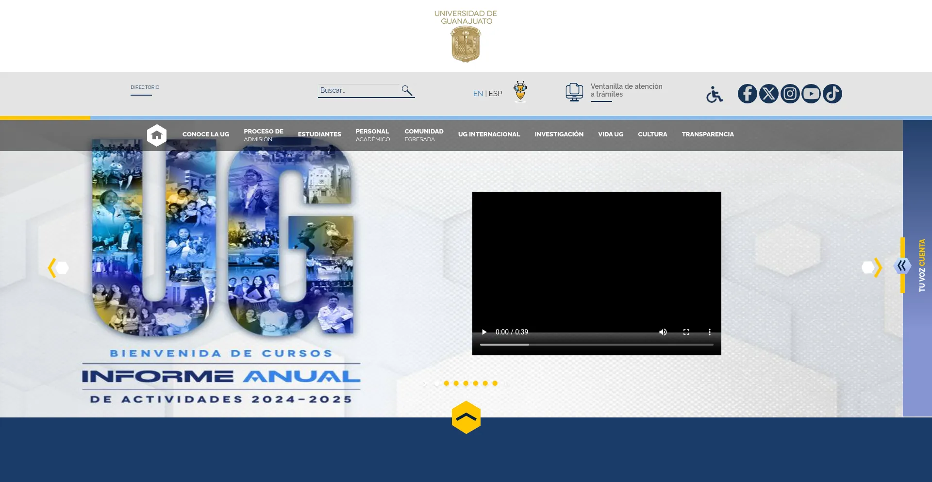 Website screenshot of Ugto.mx