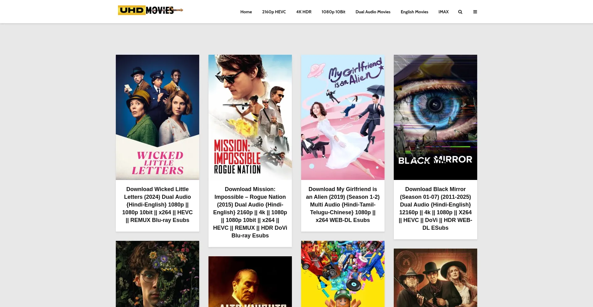 Website screenshot of Uhdmovies.wales