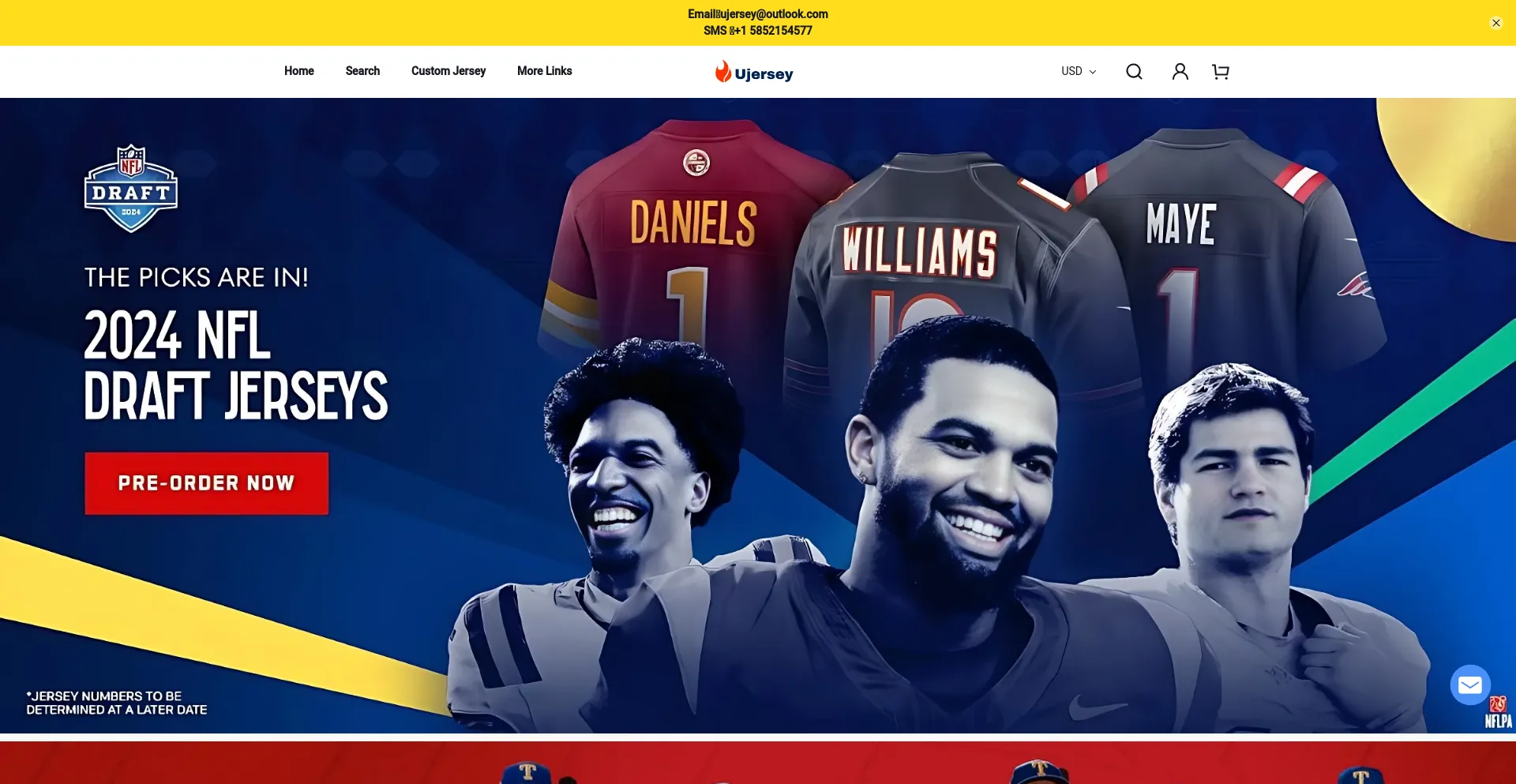 Website screenshot of Ujersey.shop